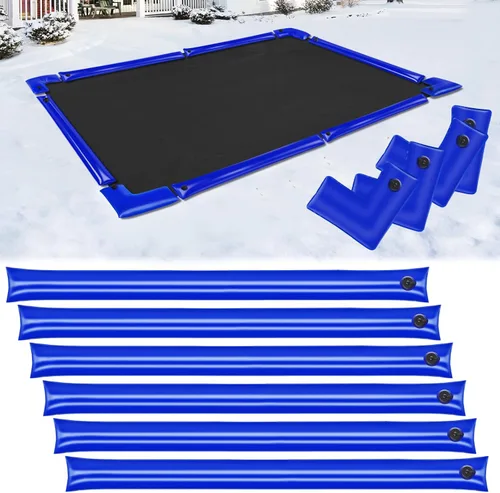 Miniatura 8 de 10 paquetes de bolsas de agua para piscina de 0.6 mm de espesor con pesas para cubierta de piscina en las esquinas, tubos de agua para piscina