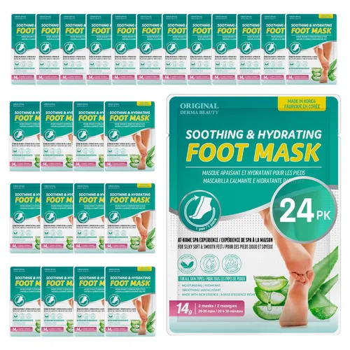 Miniatura 9 de Innerest Original Derma Beauty - Juego de 24 pares de mascarillas hidratantes de carbón desintoxicante para pies, exfoliante corporal, removedor