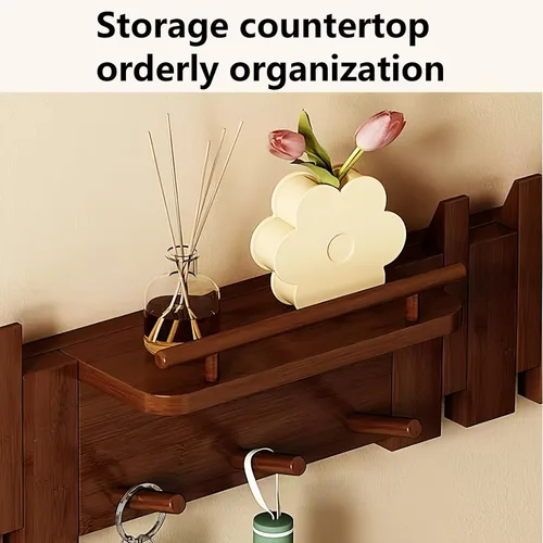 Miniatura 8 de Percheros montados en la pared, ganchos para llaves de piano, colgador de madera maciza natural, tela no tejida, perchas para armario, cocina