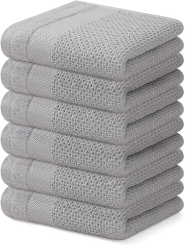 Miniatura 28 de Homaxy Paños de cocina 100% algodón, paquete de 8 – 12 x 12 pulgadas, tejido de gofre, muy suaves y absorbentes, paños de cocina de secado rápido