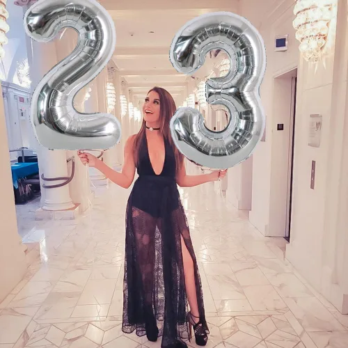 Miniatura 3 de TONIFUL Globos plateados de 40 pulgadas con números grandes del 0 al 9, número 8, globos digitales de aluminio de helio Mylar con números grandes