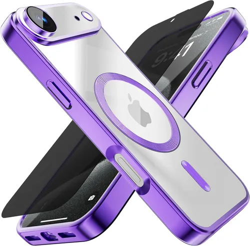 Miniatura 46 de Misscase Funda MagSafe compatible con iPhone 12 Pro Max con protector de lente de cámara, protección completa, funda magnética transparente