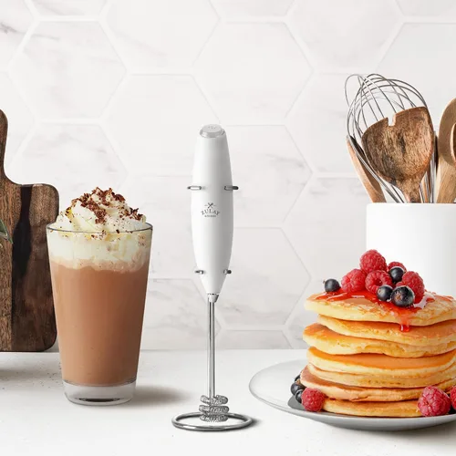 Miniatura 215 de Zulay Milk Boss Espumador de leche potente manual, hace espuma para latte, batidor para mezclar bebidas, café, miniespumador para capuchino, frappé