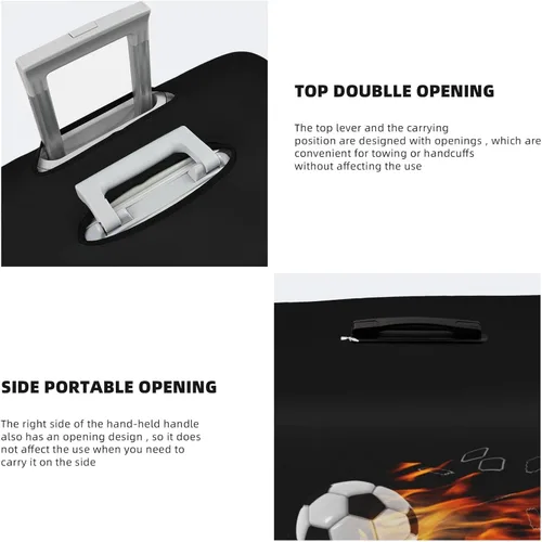 Miniatura 5 de Funda para equipaje de viaje, protector de maleta, colorido arco iris, lavable, funda elástica para maleta con ruedas, Redes de ruptura de fútbol