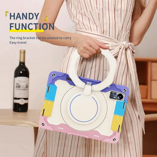 Miniatura 6 de Funda de silicona para tablet Xiaomi Mi Pad 5 Pro de 12.4 pulgadas, a prueba de golpes con soporte para lápices, correa para el hombro, soporte