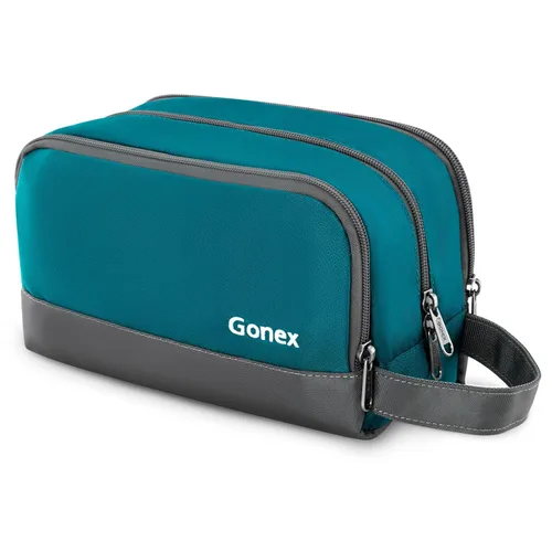 Miniatura 19 de Gonex Neceser de viaje de nailon, bolsa de afeitado, organizador de artículos de tocador, Verde