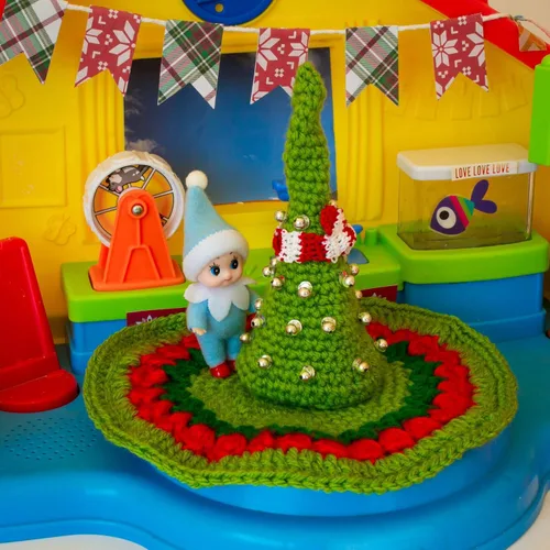 Miniatura 2 de Muñeca de elfo bebé de Navidad en mono azul