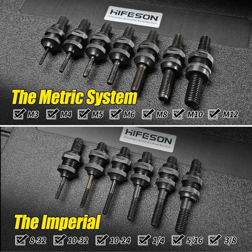 Miniatura 2 de Herramienta Neumática de Tuerca Remachadora Hidráulica de Servicio Pesado, Kit de Herramienta de Pistola de Tuerca Remachadora Neumática Automática
