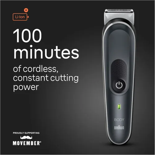 Miniatura 2 de Braun Body Groomer 5 para hombre, BG5340, herramienta de mapeo, tecnología SkinShield, peine sensible, hoja de metal afilada de por vida, peluquería