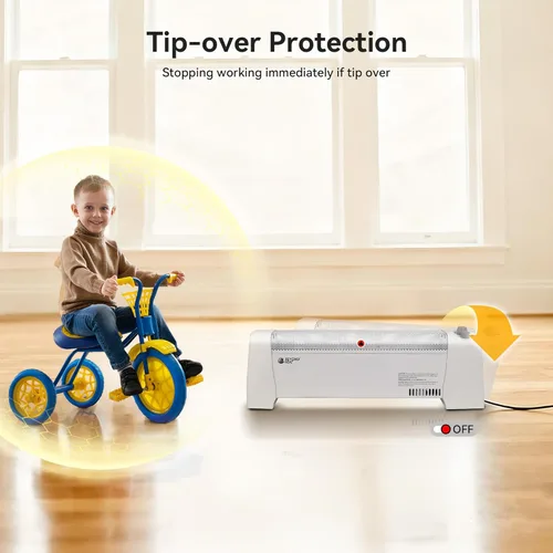Miniatura 5 de BEYOND HEAT Calentador eléctrico de zócalo, calentador de convección de 1500W con termostato ajustable y protección contra sobrecalentamiento