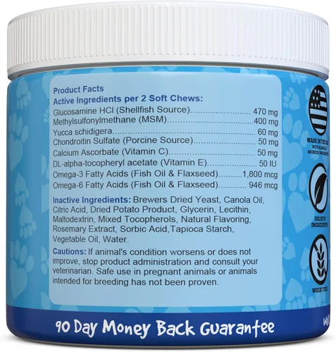 Miniatura 9 de Well Loved Glucosamina para perros - Suplemento articular para perros, fabricado en Estados Unidos, desarrollado por veterinarios, condroitina