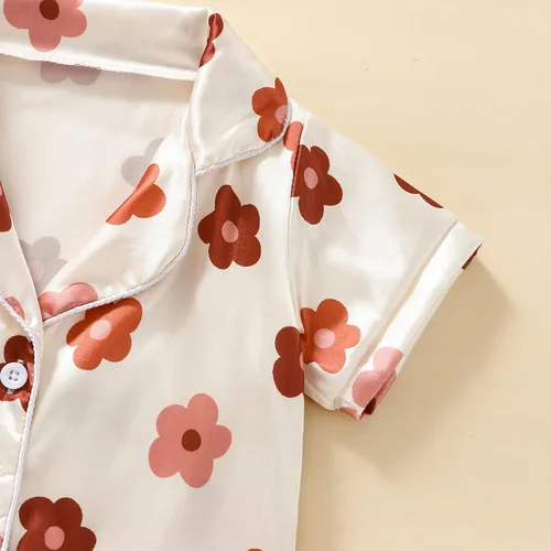 Miniatura 89 de Conjunto de pijama de manga larga con botones para niña pequeña, conjunto de ropa de dormir