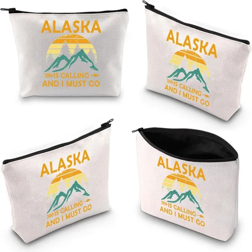 Miniatura 5 de XYANFA Alaska is Calling And I Must Go Alaska Cruise Bolsa de maquillaje Alaska Travel Souvenirs Gift Matching Cruise Gift Alaskan Vacation Zipper