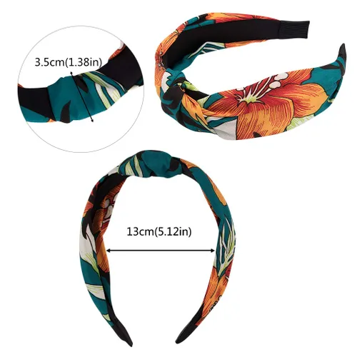 Miniatura 5 de VELSCRUN Diademas anudadas para mujer, 12 unidades, diadema ancha, estilo bohemio, turbante, banda elástica para el cabello, accesorios
