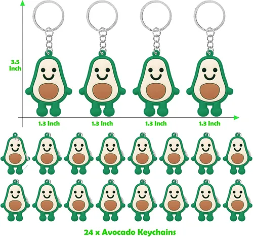 Miniatura 2 de CiciBear Paquete de 24 llaveros de aguacate para decoración de fiesta para invitados, fiesta temática de frutas, baby shower, fiesta escolar