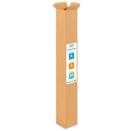 Miniatura 209 de IDL Packaging Paquete de 5 cajas de envío altas de 8 x 8 x 48 pulgadas, extra resistentes de 200 libras frente a caja regular, cajas de mudanza