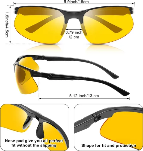 Miniatura 2 de Kathfly 36 gafas de seguridad resistentes a los arañazos, gafas de seguridad protectoras con lente (ámbar)
