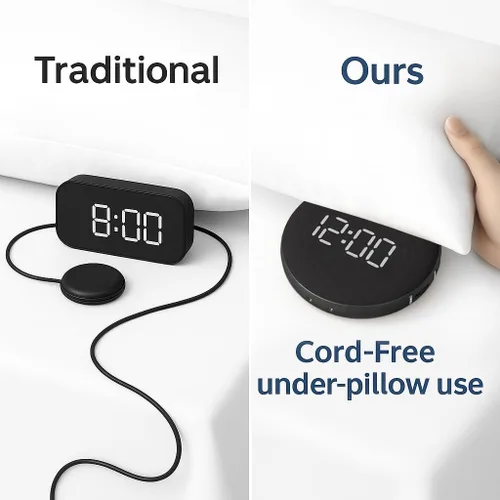 Miniatura 2 de REACHER Reloj despertador ruidoso para personas que duermen mucho para adultos/niños/adolescentes, reloj despertador vibratorio con agitador de cama