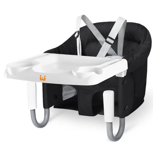 Miniatura 7 de MTWML Silla alta de gancho con bandeja, silla alta portátil para bebé que se fija a la mesa, asiento de mesa rápido con clip para bebés y niños
