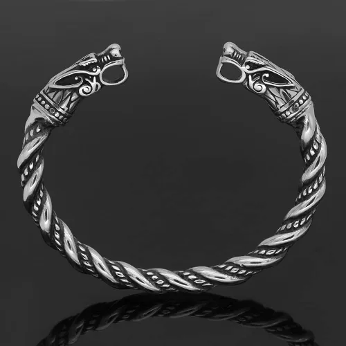 Miniatura 4 de Sisadodo Pulsera de cabeza de lobo de dragón para hombres y niños, regalo de Navidad, brazalete pagano, pulsera celta vikinga, anillos de brazo