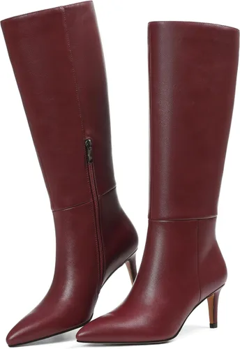 Miniatura 8 de Knee High Boots for Women Pointed Toe Stiletto Kitten Heel Tall Boots Fashion Side Zipper Boot Fall Winter Sexy Fashion Dress Shoes Botas Negras