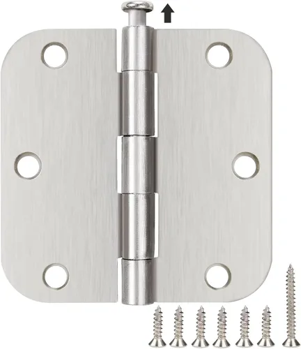 Miniatura 33 de Paquete de 12 bisagras redondeadas para puerta, con radio de 5/8 de pulgada, negro mate, 3.5 x 3.5 pulgadas Negro mate redondeado