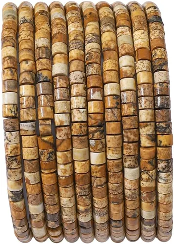 Miniatura 15 de BEADIA Cuentas de jade africano natural en cilindro corto 2x3mm 155 piezas Tubo cuentas sueltas semipreciosas para hacer joyas Diseño