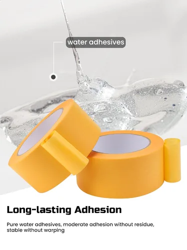 Miniatura 6 de Lichamp Cinta adhesiva amarilla de 2 pulgadas, cinta Washi naranja para manualidades y artes artísticas, pintura, decoración, 1.9 pulgadas x 55