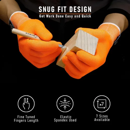 Miniatura 4 de 4 guantes de cocina resistentes a los cortes de calidad alimentaria, ajuste cómodo para mujeres, hombres, niños, chefs carniceros