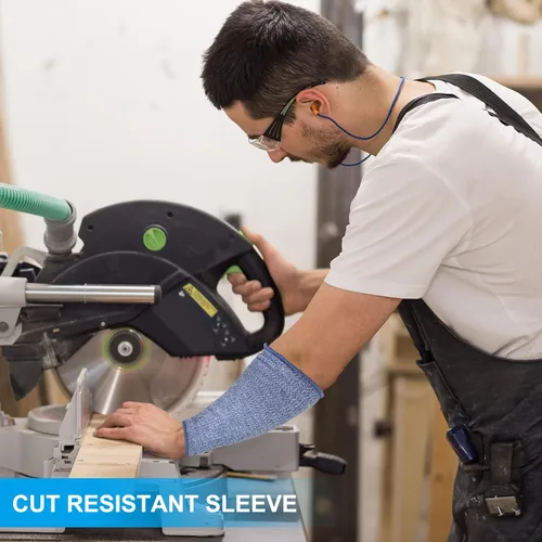 Miniatura 5 de PATIKIL Mangas protectoras de seguridad para brazo resistente a los cortes Mangas de antebrazo Manga HPPE Nivel 5 Protección para piel fina y Gris