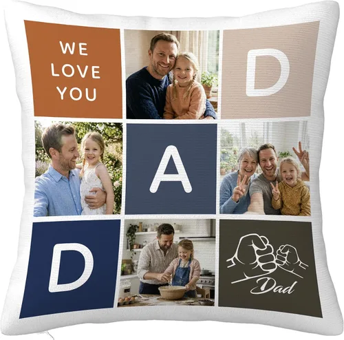 Miniatura 26 de Easycosy Almohada personalizada con texto de imagen, funda de almohada con foto, regalos personalizados para parejas, funda de cojín con foto, 4