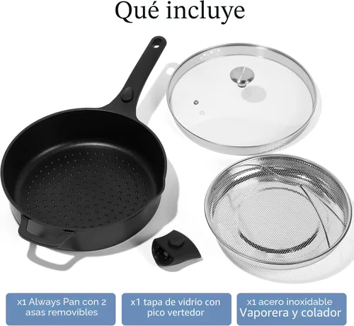 Miniatura 3 de ESLITE LIFE Sartén antiadherente Always con tapa, sartén de 11 pulgadas (4.5 Qt) para freír en profundidad y saltear, segura para horno, inducción
