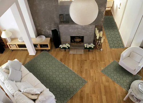 Miniatura 222 de Garland Rug Sparta - Alfombra antideslizante de polipropileno de 2 pies x 12 pies, color negro, ideal para salas de estar y pasillos, elegante