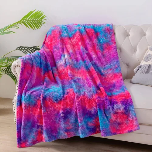 Miniatura 51 de NEWCOSPLAY Manta de Tiro Súper Suave Aqua Franela Sedosa Premium Fleece con Patrón de Hojas Ligera Manta de Cama para Uso en Todas las Estaciones