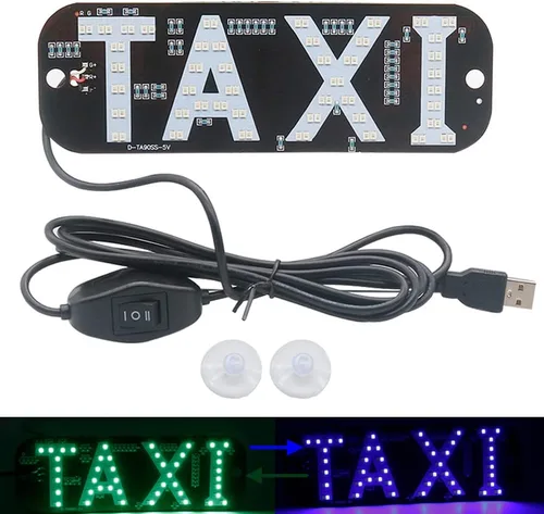 Luz de Taxi, Letrero LED de Taxi de Colores Duales Decorativo, Luz LED de Taxi Cambiable de 2 Colores, se Engancha en la Ventana del Automóvil con