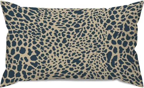 Miniatura 26 de Fundas de almohada con estampado de leopardo y guepardo negro y marrón, 12 x 18 pulgadas, fundas de cojín de granja para sofá, sala de estar