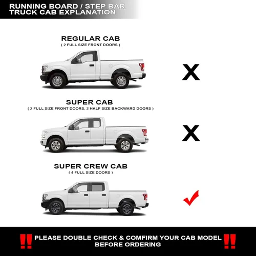 Miniatura 3 de Stehlen 733469494836 Compatible con Ford F150 SuperCrew 2015-2022 / 2017-2022 F250 F350 F450 F550 Superduty Crew Cab de 5 pulgadas, estribos