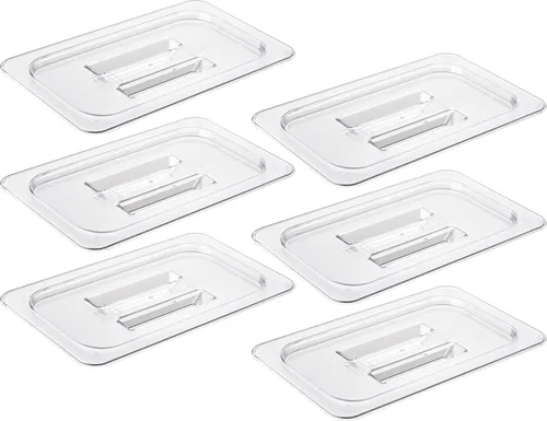 Miniatura 22 de CURTA Paquete de 6 bandejas de comida NSF, tamaño medio de 2 1/2 pulgadas de profundidad, plástico de policarbonato comercial transparente apto