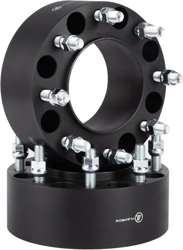 Miniatura 10 de Espaciadores de Rueda Forjados Negros 8x6.5 Pulgadas 1.5 Pulgadas con Pernos 14x1.5 Compatibles con Chevrolet GMC 8 Lug 8x165.1 para 1999-2010