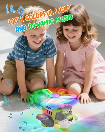 Miniatura 4 de Avión de Juguete para Niños Estilo Tigre – Helicóptero Eléctrico con Luces y Sonidos, Hélice Giratoria 360°, Acción de Choque y Marcha – Juguete
