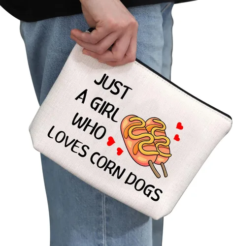 Miniatura 2 de G2TUP Bolsa de maquillaje para perros de maíz, regalo para amantes de los perros de maíz, bolsa de cosméticos Corndog, regalo para amantes
