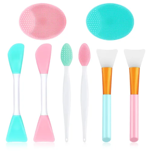Miniatura 9 de Limpiador facial de silicona, 2 cepillos exfoliantes para labios, 2 cepillos de limpieza facial y cepillo de máscara facial de silicona, herramienta