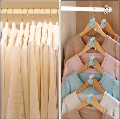 Miniatura 7 de Ganchos de plástico para colgar ropa, ganchos de plástico en cascada, organizadores de ahorro para ropa resistente, armario, regalo de Navidad