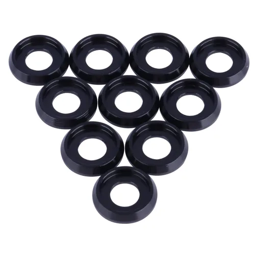Miniatura 14 de Arandela de brida de aleación de aluminio M4 M5 M6 M8 arandela espaciadora para motocicleta automóvil paquete de 10 (negro, M4)