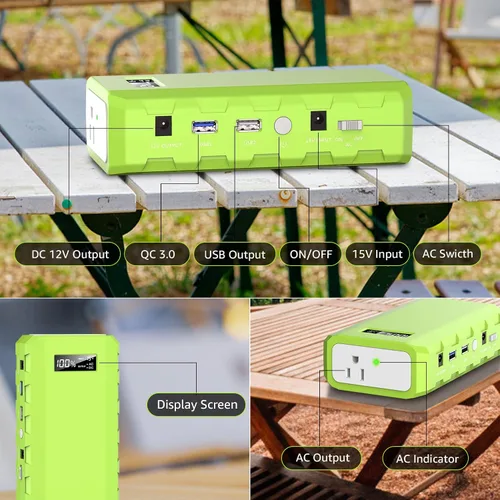 Miniatura 5 de powkey Estación de Energía Portátil con Salida de CA, Paquete de Batería Externa de 65W/110V 24000mAh/88.8Wh, Fuente de Alimentación Portátil