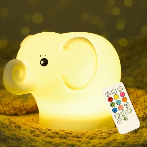 ShaArkMango Luz Nocturna LED para Cama de Niños Pequeños, Bonita Lámpara Nocturna de Animales que Cambia de Color, Luz Suave para Bebé con