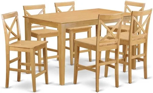 Miniatura 8 de East West Furniture CAPB5H-OAK-C - Juego de mesa de comedor de 5 piezas de altura de mostrador, incluye una mesa de cocina rectangular y 4 sillas