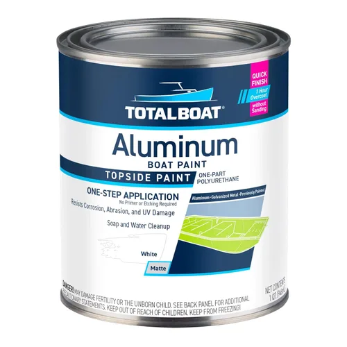 Miniatura 20 de TotalBoat Pintura de aluminio para lanchas, barcos bajos, botes, botes anfibios, barcos Jon y pontones (Verde Ejército, Quart)