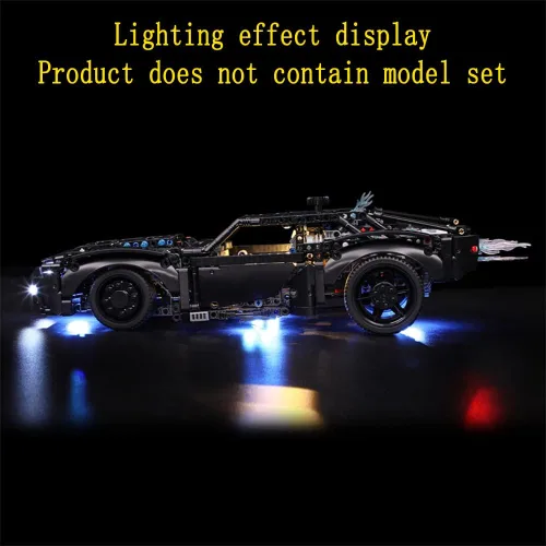 Miniatura 4 de GEAMENT Kit de luces LED compatible con Lego The Batman – Batmobile – Juego de iluminación para modelo Technic 42127 (modelo no incluido)