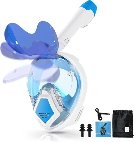 Miniatura 10 de Devilfish Full Face Snorkel Mask Adults, Dry Top System Snorkeling Set with Foldable Sunglasses, 180 Degree Panoramic View Snorkel Gear, Scuba